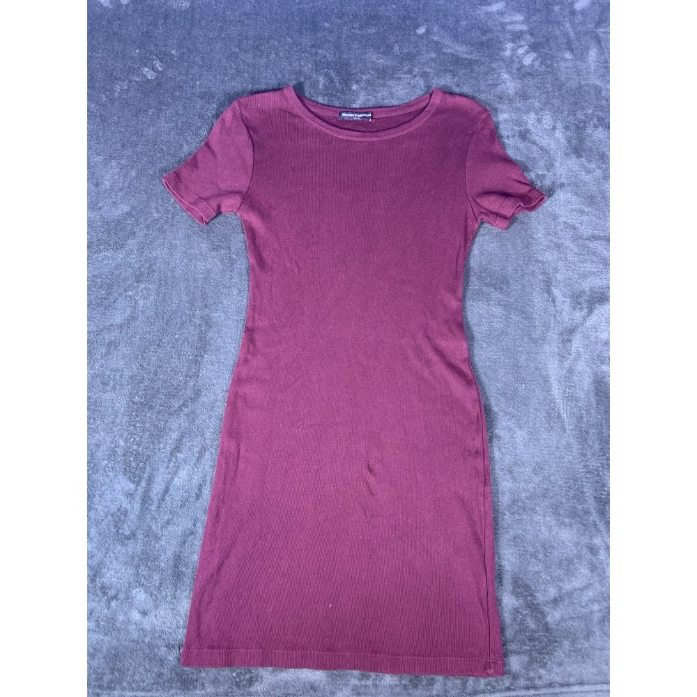BRANDY MELVILLE RIBBED MAROON BODYCON MINI DRESS One Size
